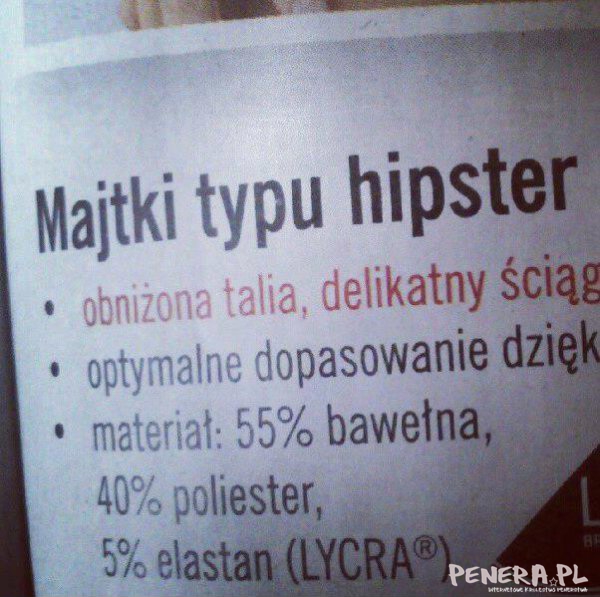 Majtki typu HIPSTER