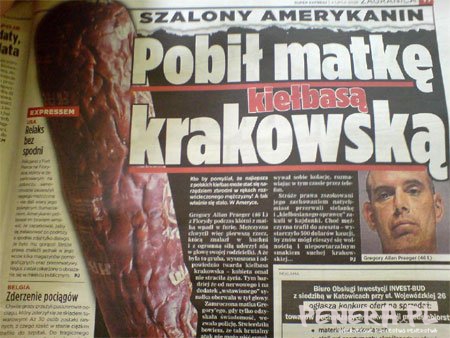 Pobił matke kiełbasą krakowską