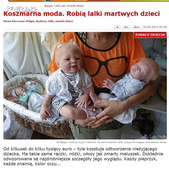 Nowa moda. Robią lalki martwych dzieci