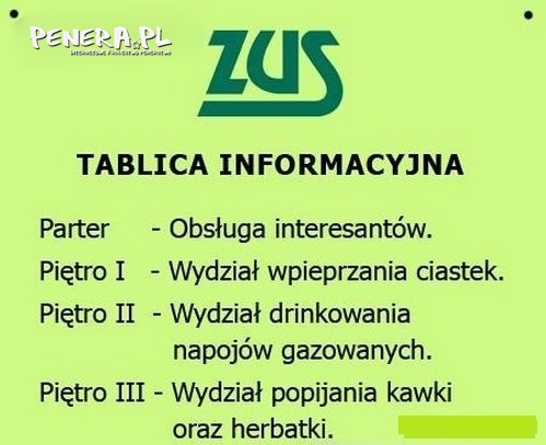 ZUS - Tablica informacyjna