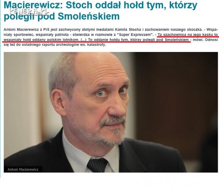 Macierewicz i jego teoria na temat Stocha