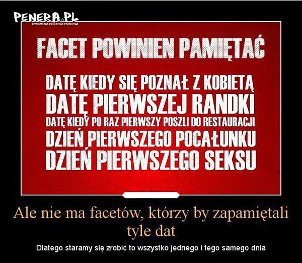 Facet nie jest w stanie zapamiętać tylu dat