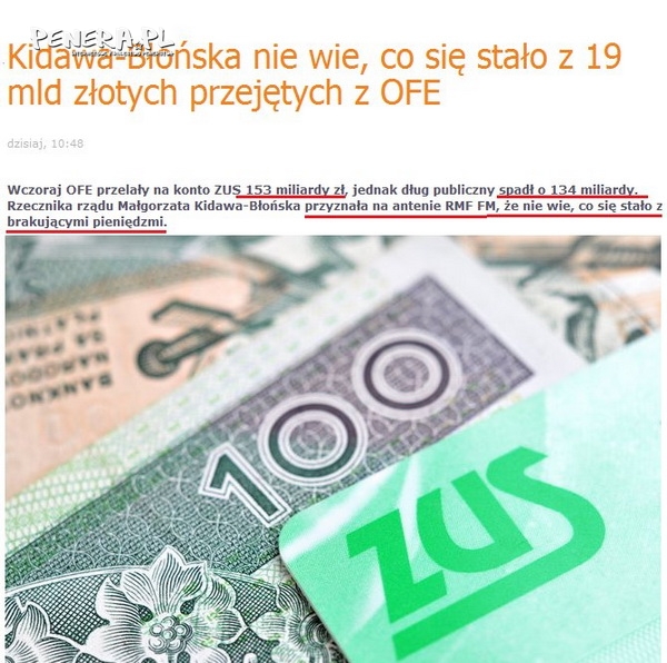 Nikt nie wie co się stało z 199 mld z OFE