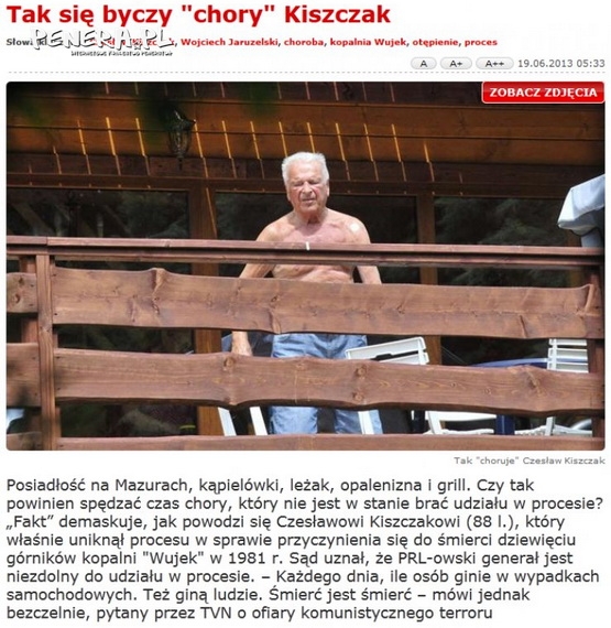 Tak wygląda chory Kisczak