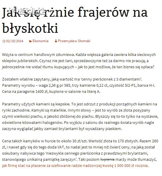 Jak się rżnie frajerów na błyskotki