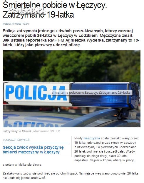 Śmiertelne pobicie w Łęczycy!