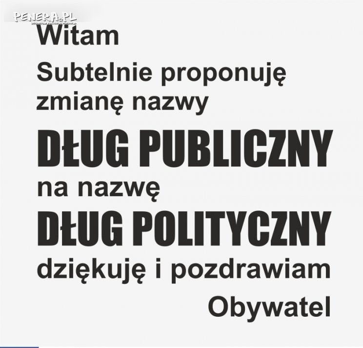 Dług polityczny a nie publiczny