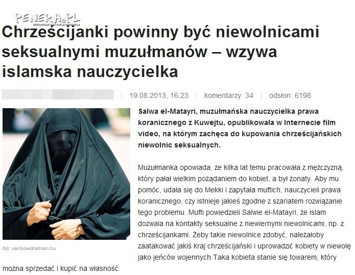 Chrześcijanki jako niewolnice seksualne