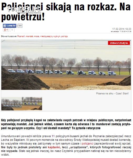 Policjanci sikają na rozkaz