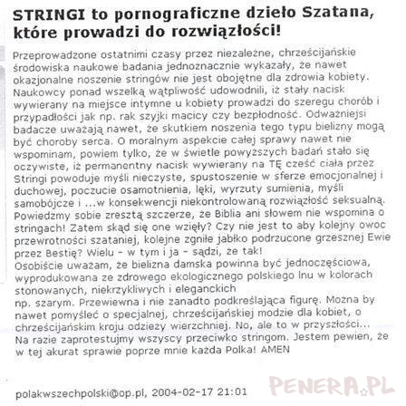 Dziewczyny! Stringi to dzieło SZATANA!