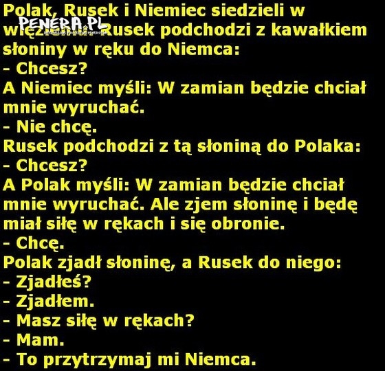 Kawał - Polak rusek i niemiec siedzieli w więzieni